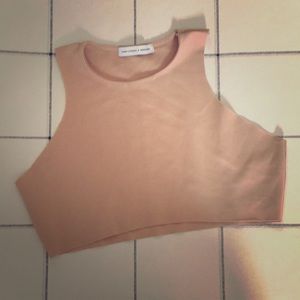 High neck nude crop top